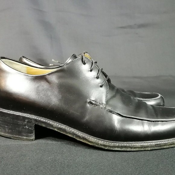 Salvatore Ferragamo Oxford Lace Up Split Toe Mens Black Leather Shoe Size‎ 9.5-D - Picture 2 of 10